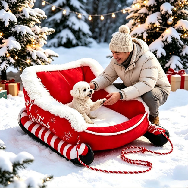 Christmas Reindeer Cozy Bed