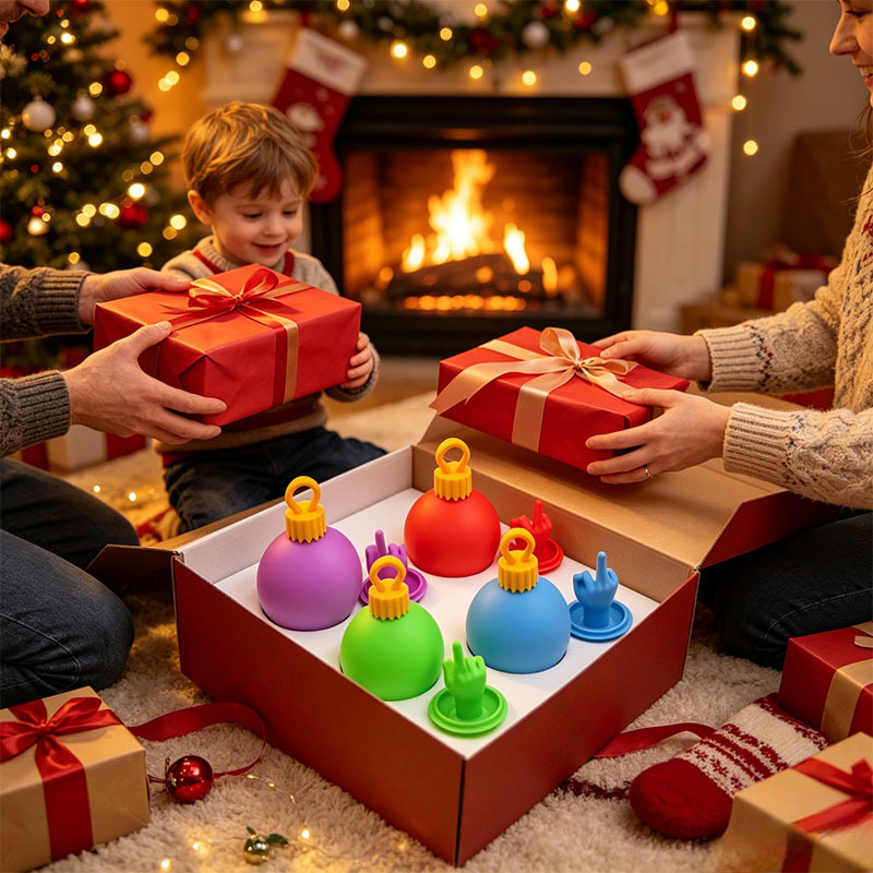 Middle Finger Christmas Ornament Set
