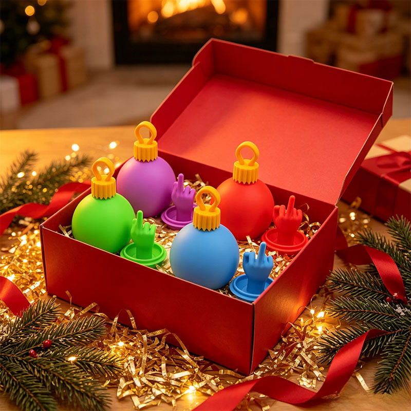 Middle Finger Christmas Ornament Set