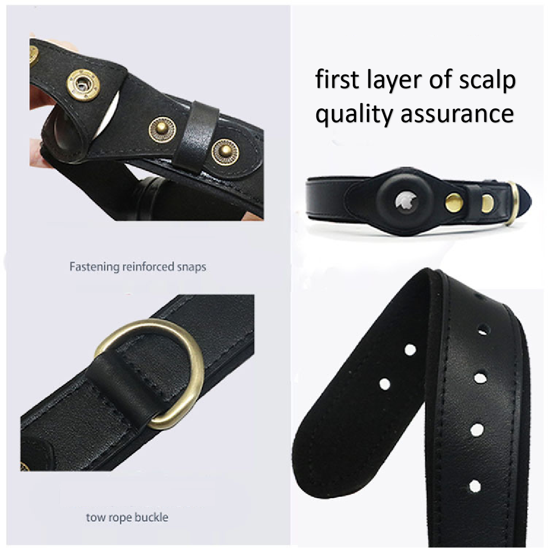 personalise Leather AirTag Collar