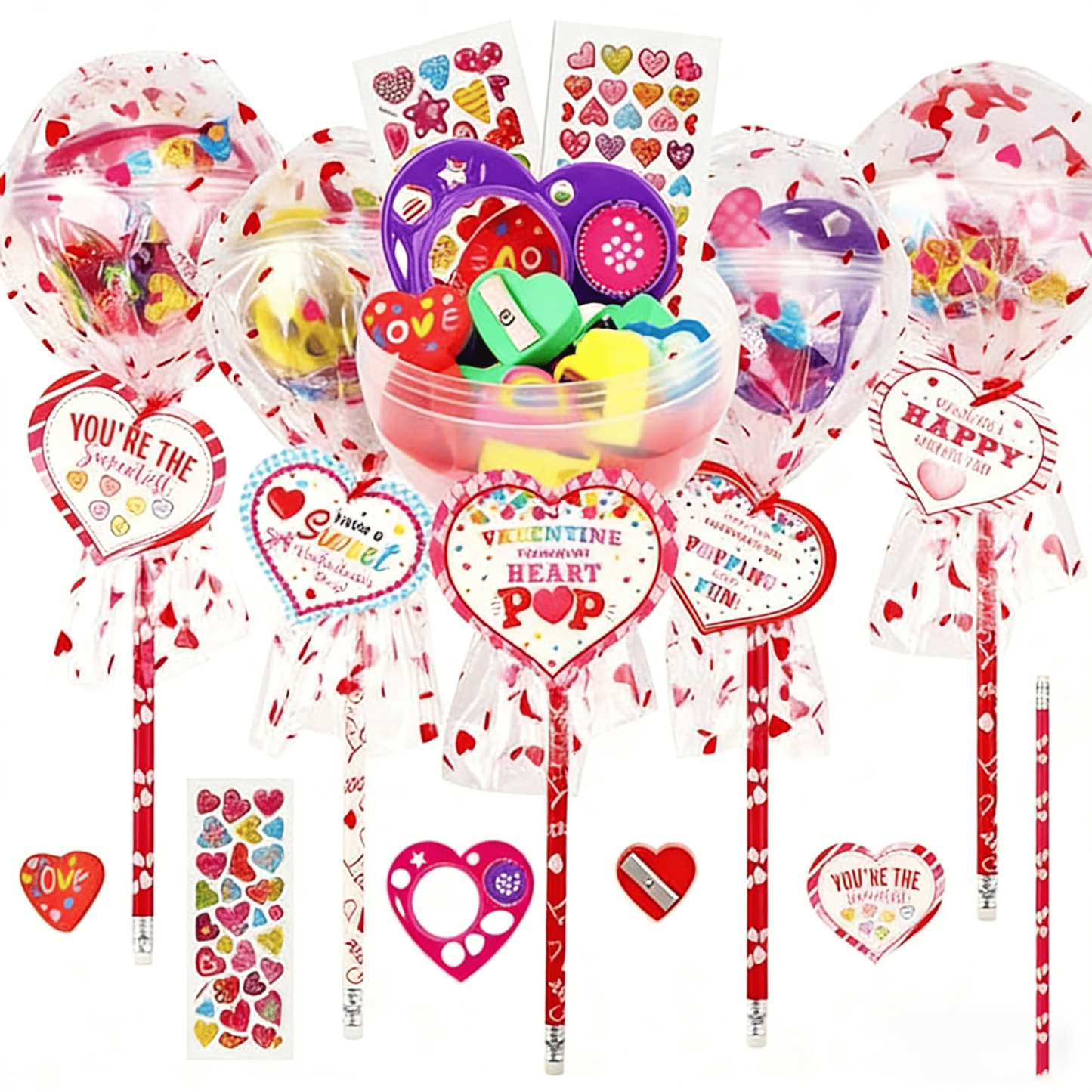 24 Pack Valentine's Day children's stationery set
