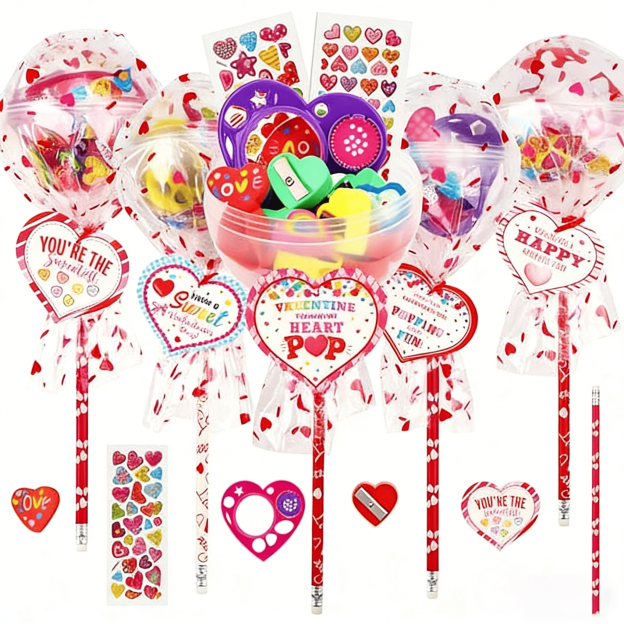 24 Pack Valentine's Day children's stationery set