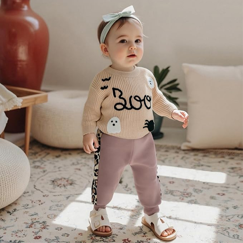 Ghost round neck knitted children's sweater