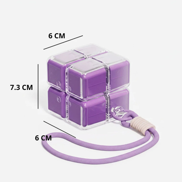 Cube-shaped pill organizer
