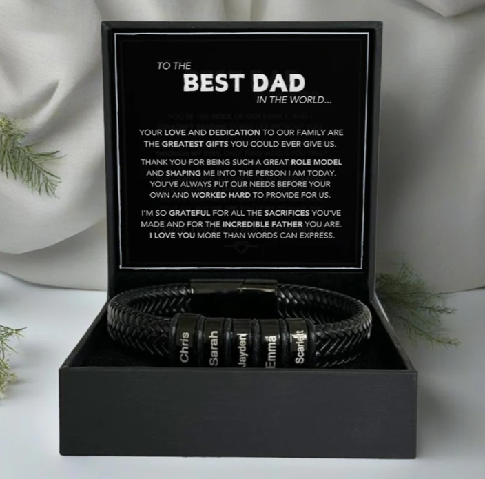 Personalized Leather Style Bracelet Set