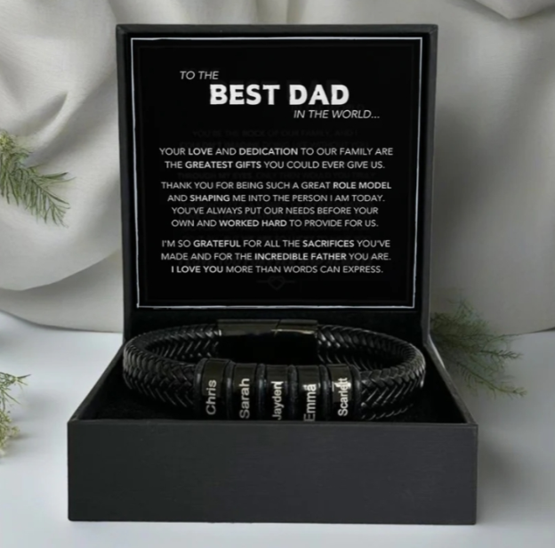 Personalized Leather Style Bracelet Set