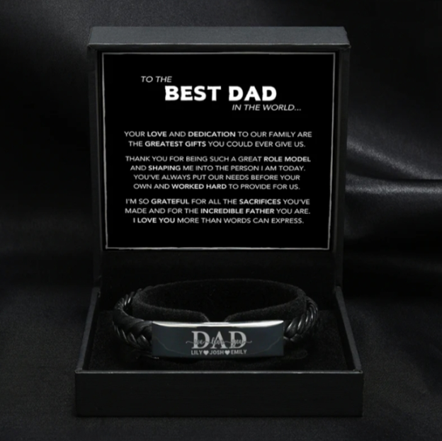 "Dad, We Love You" Family Bond Personalized Bracelet Set