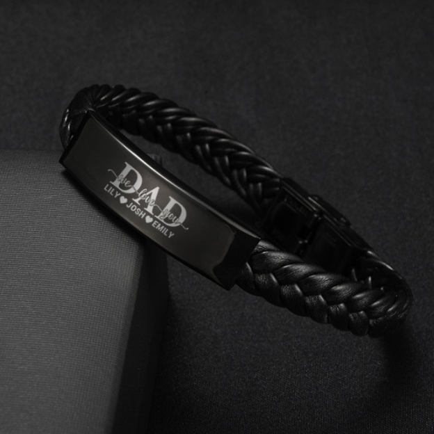 "Dad, We Love You" Family Bond Personalized Bracelet Set