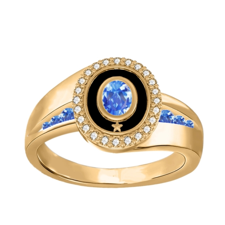 Customized graduation rings with birthstones for graduates