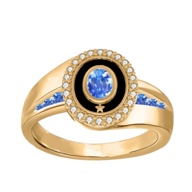 Customized graduation rings with birthstones for graduates