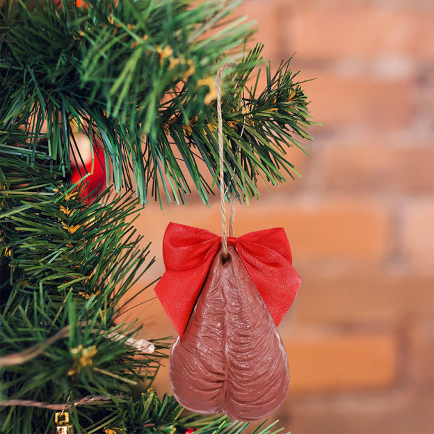 Egg-shaped Christmas ornament