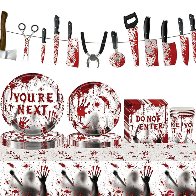 Bloody Handprint Halloween Party Set