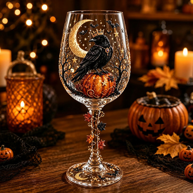 Halloween Wine Glass