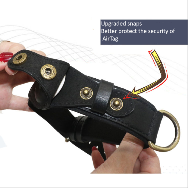 personalise Leather AirTag Collar