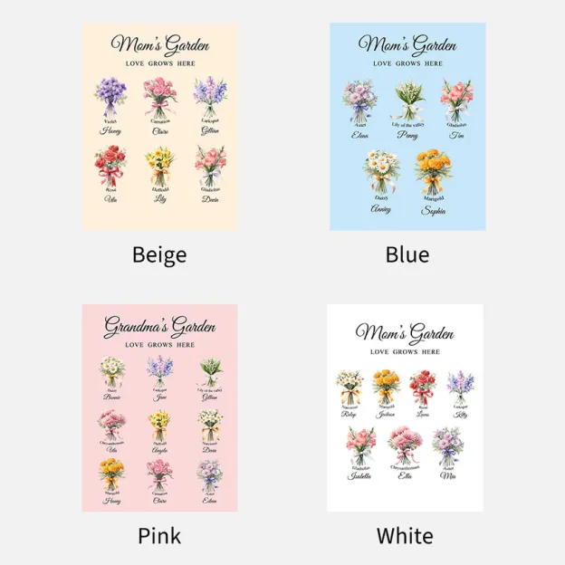 Birth Month Flower Bouquet Customized Blanket