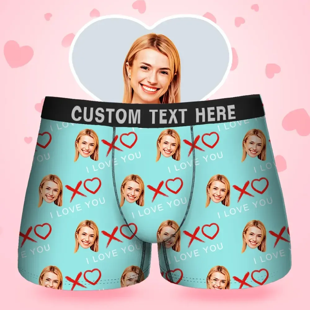 Custom Face Men's BoxerTo Do List For Boyfriend Style Underwear, Birthday Gifts for Husband, Waistband Text Boxer Gift