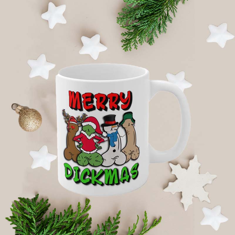 Funny Merry Dickmas Mug