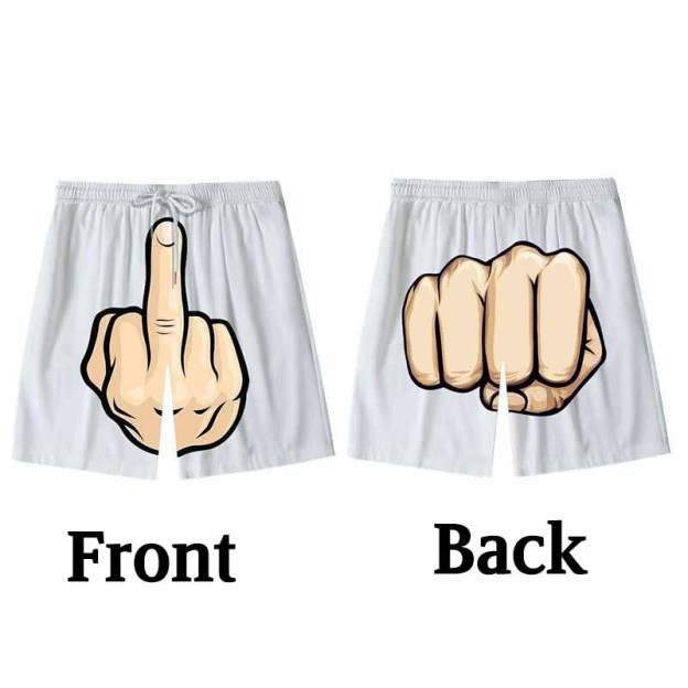 Middle Finger Casual Beach Shorts