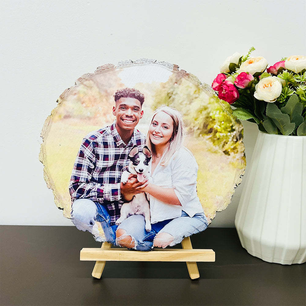 ⭐️ Custom natural wood pieces with photos and engraved text