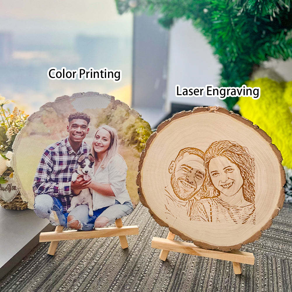 ⭐️ Custom natural wood pieces with photos and engraved text