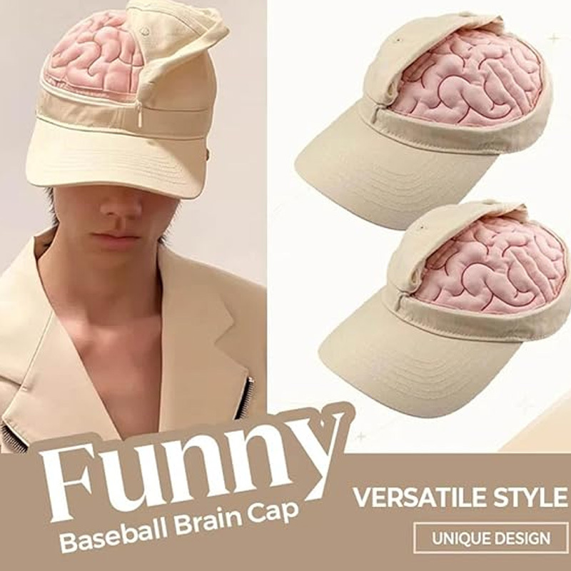 Funny Baseball Brain Cap