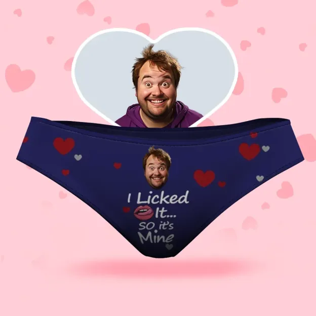 Custom Face Women's Panties I Licked It Style Underwear, Birthday Gifts for Wife and Girlfriend
