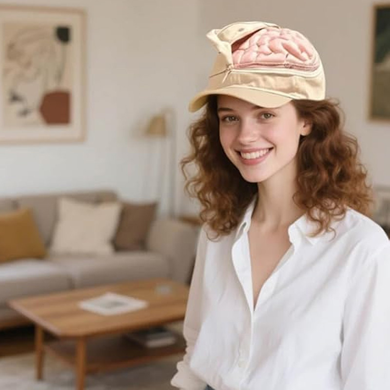 Funny Baseball Brain Cap