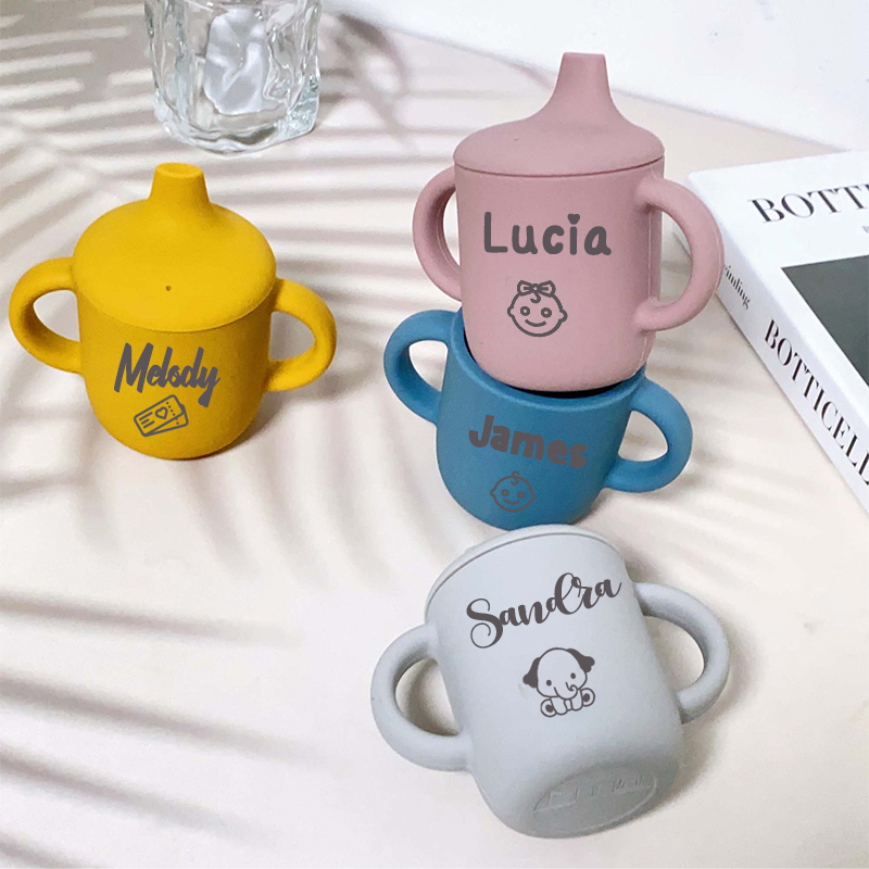 Personalized baby food grade silicone sippy cup