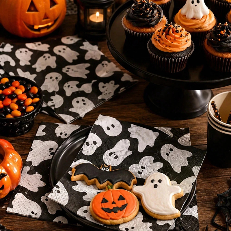 Disposable Ghost-Themed Tableware