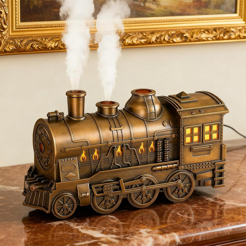 Retro train-shaped steam aroma diffuser