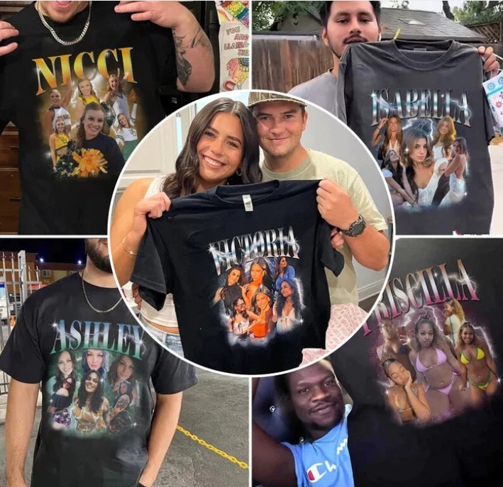 Custom Vintage Couple Photo Tee-Valentine's Day Gift