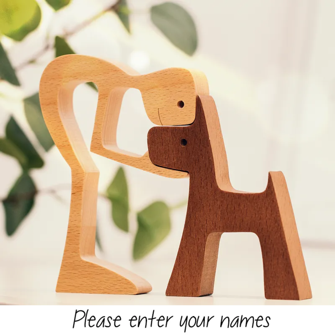 Personalized Custom Wooden Pet Carvings - The Love Between You And You