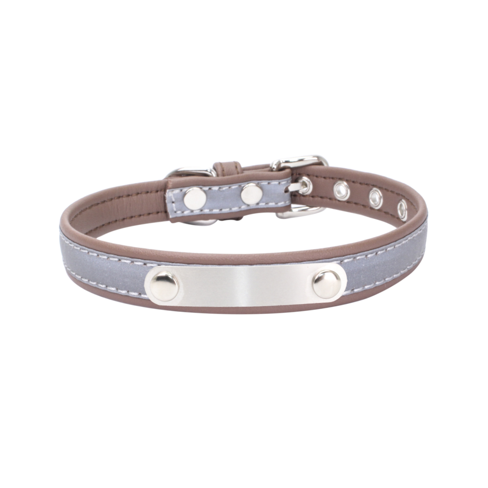 Reflective Pet Leather Collar Anti-Lost