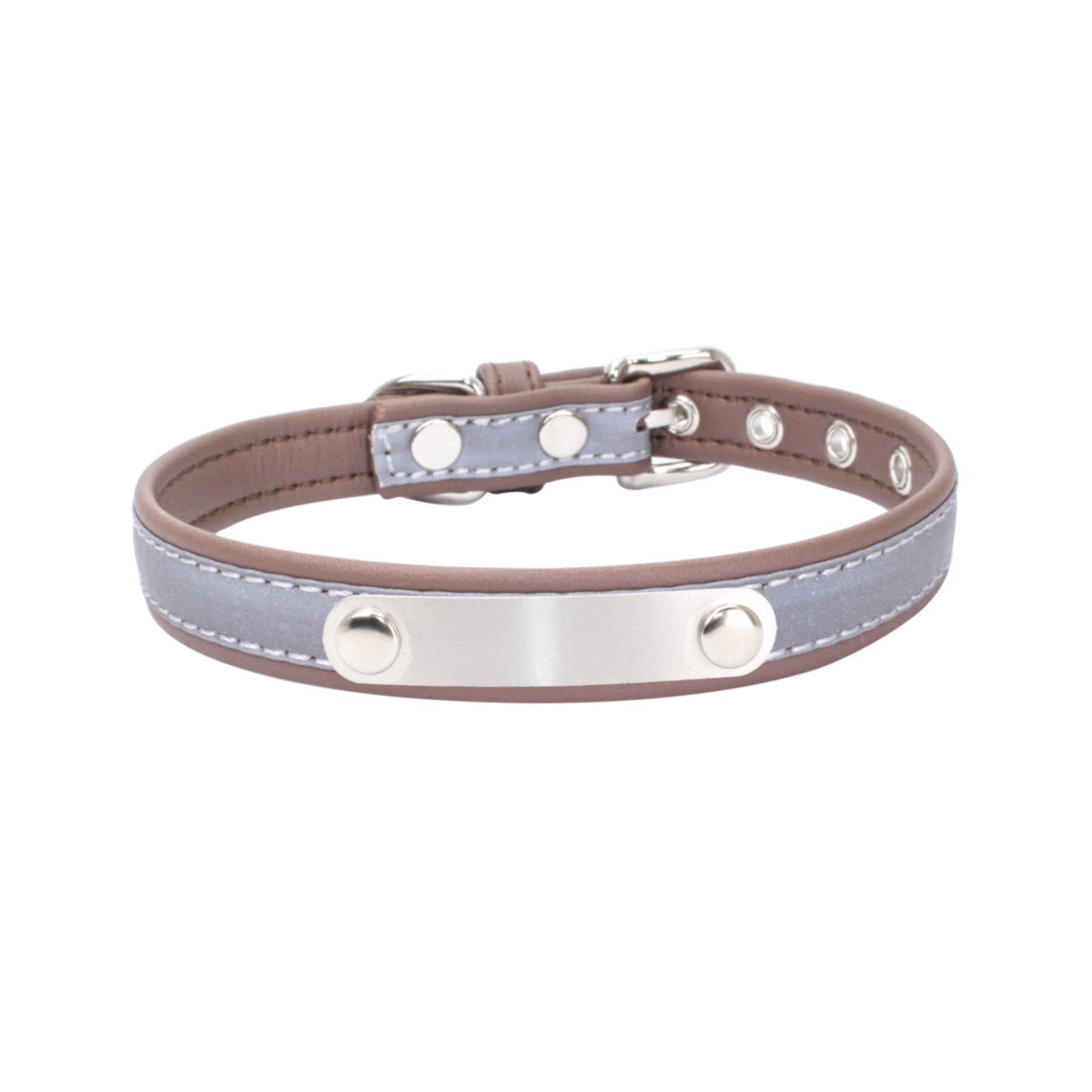 Reflective Pet Leather Collar Anti-Lost