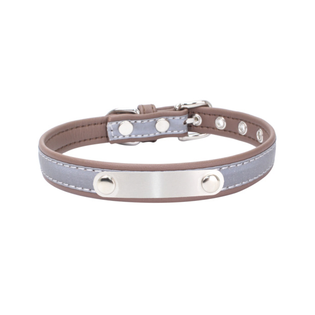 Reflective Pet Leather Collar Anti-Lost
