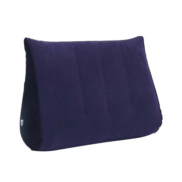 Foldable inflatable wedge-shaped pillow
