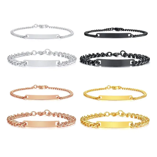 Engraved Couples Bracelet set