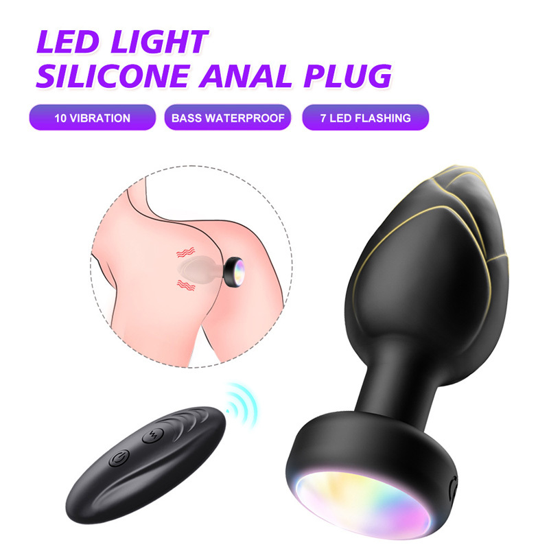 LED Light Silicone Butt Plug