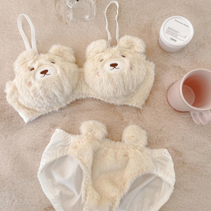 Winter Cream Bear Underwear Set