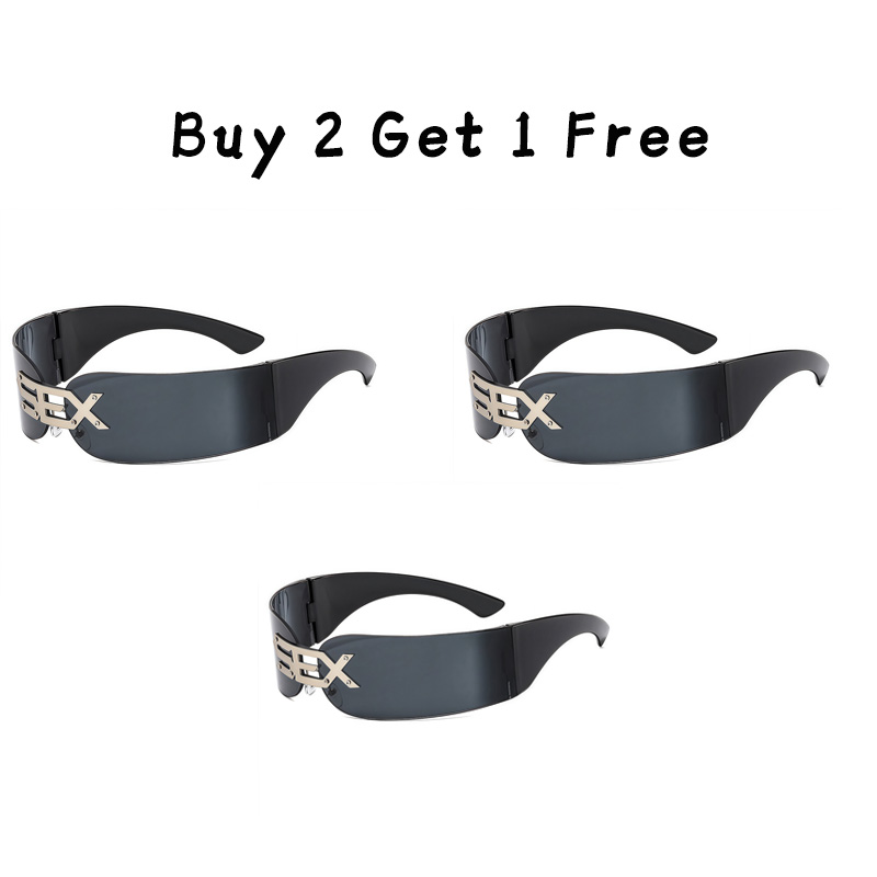 New punk frameless integrated glasses