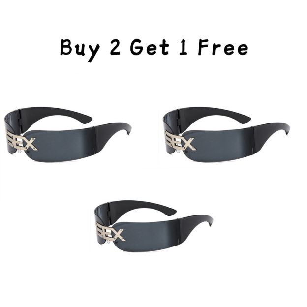 New punk frameless integrated glasses