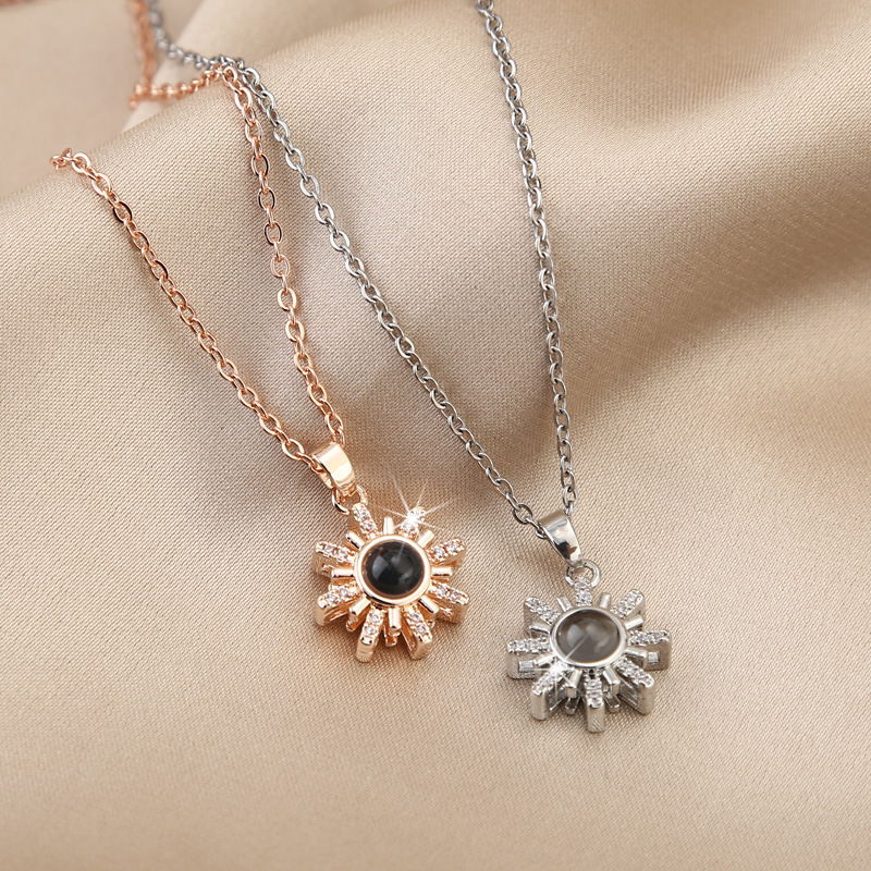 Personalized Snowflake Projection Necklace