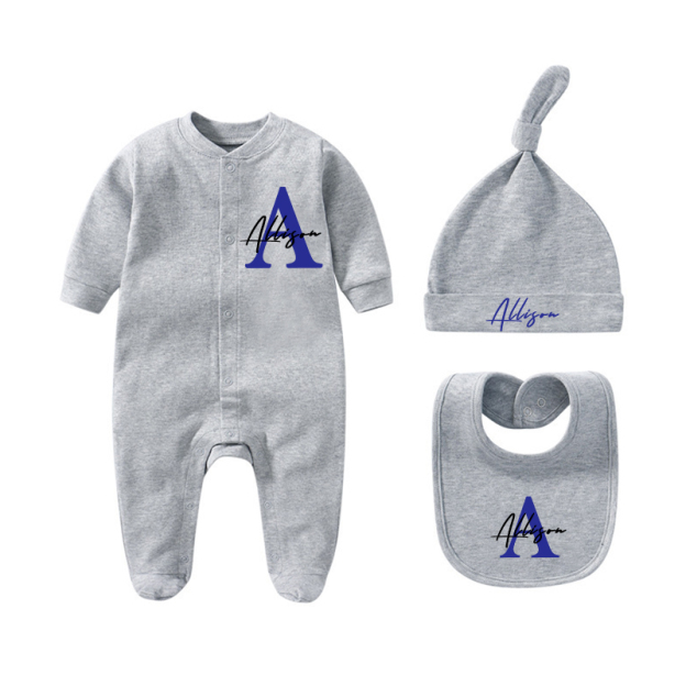 Customized baby cotton bodysuit set