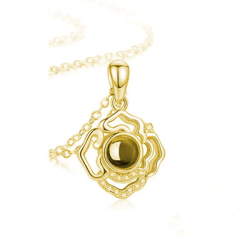 Personalized Carnation Projection Necklace