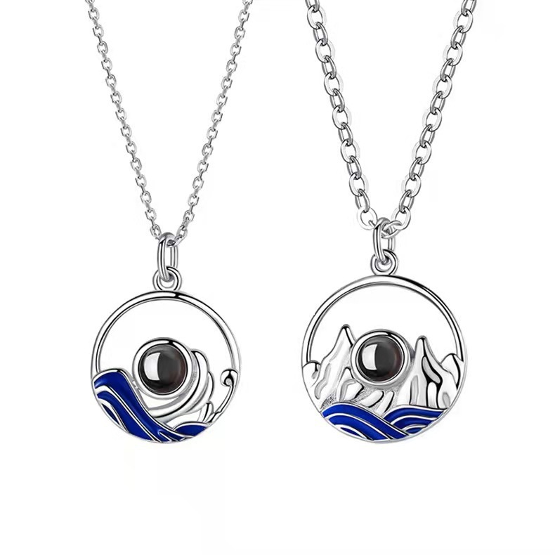 Personalized micro-engraved projection necklace