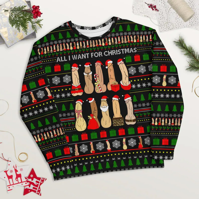 Christmas long-sleeved crew neck sweatshirt