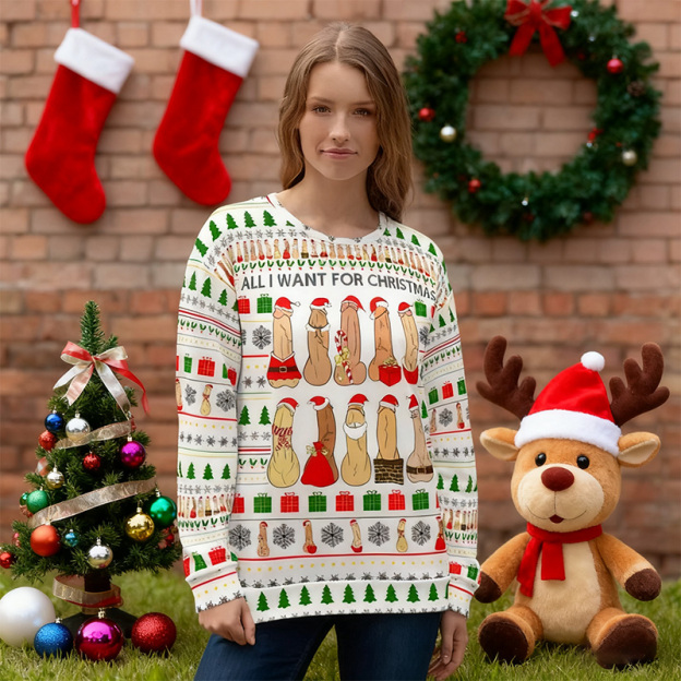 Christmas long-sleeved crew neck sweatshirt