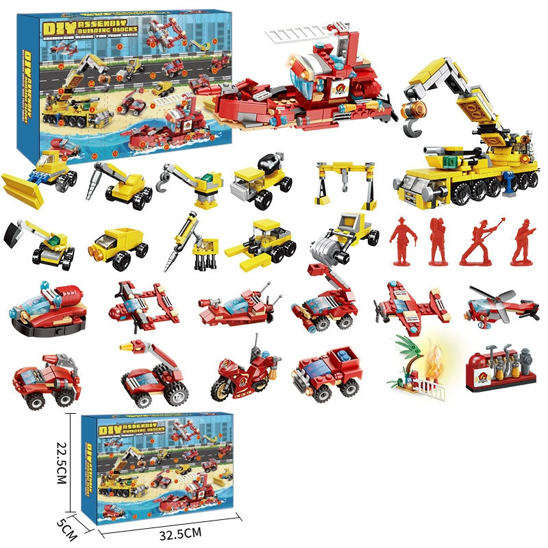 24-piece mini animal building block set