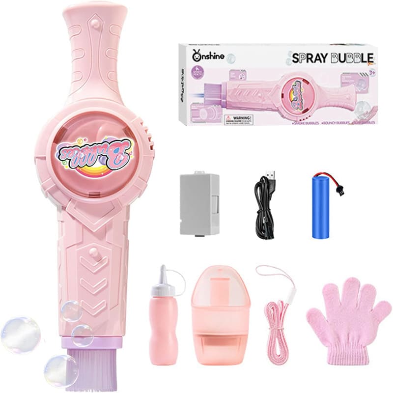 Handheld electric bubble machine