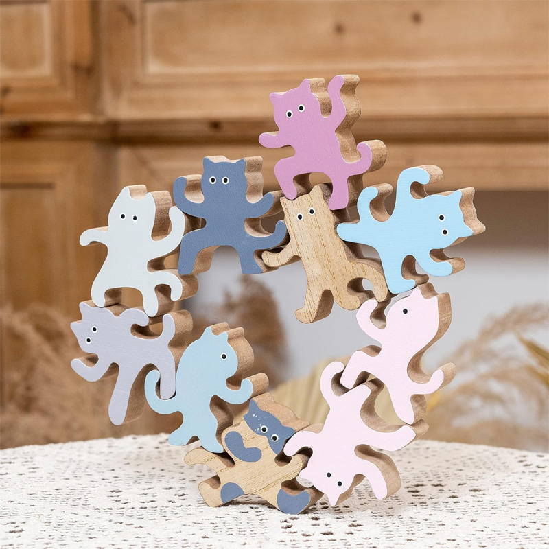 Mini Cat Desktop Puzzle Stacking Blocks